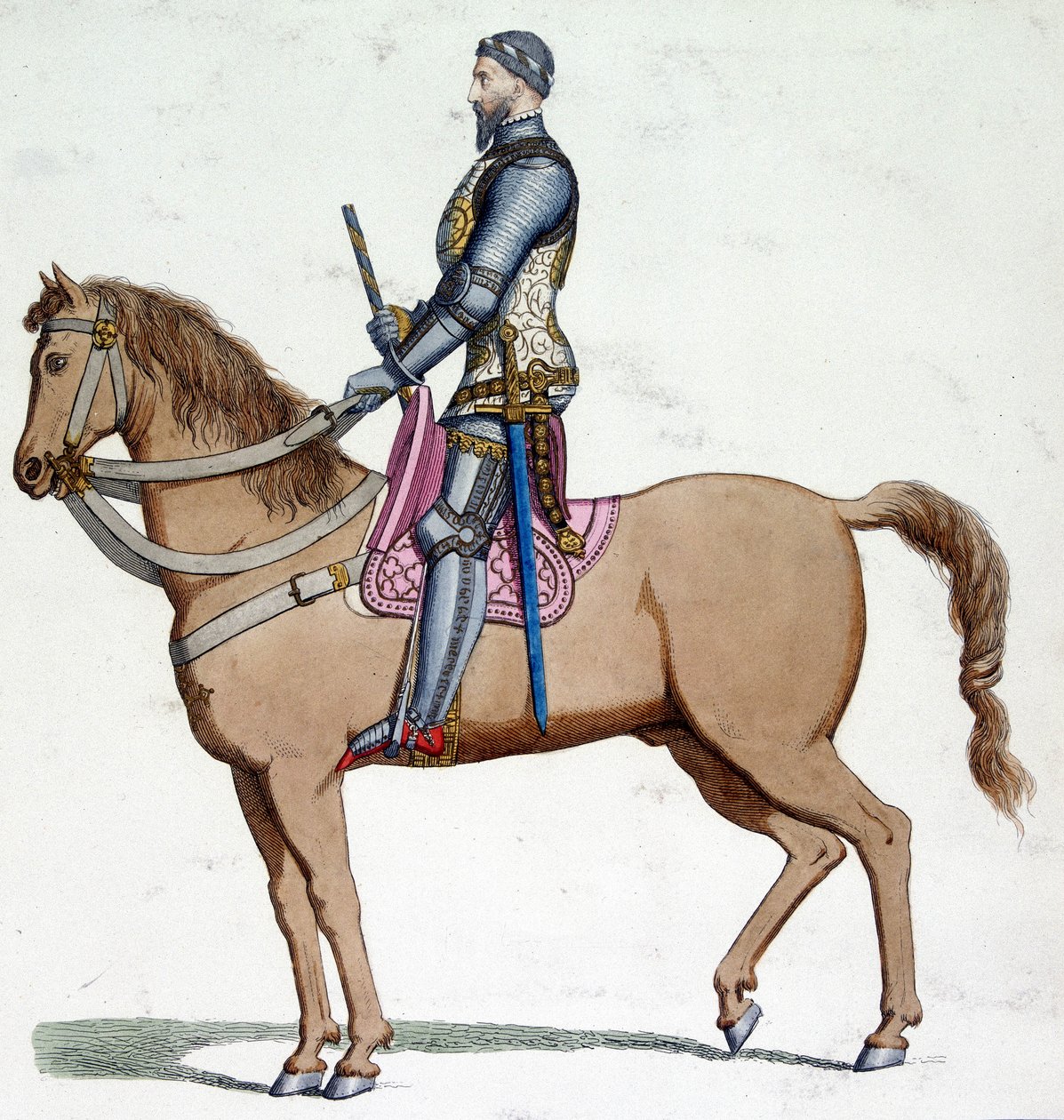 Bernabo Visconti (1319-1385), milánói ura portréja lován. alkotó: Unknown artist