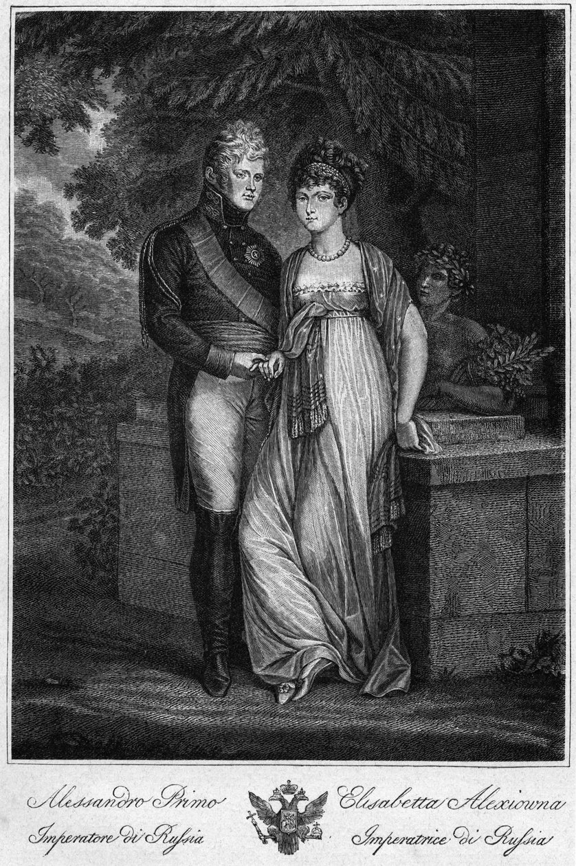 I. Sándor orosz császár (1777-1825) portréi feleségével (Erzsébet Alekszejevna, szül. Louise Augusta badeni hercegnő) alkotó: Unknown artist