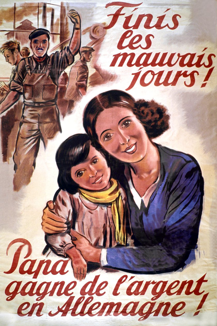 Az STO (kötelező munkaszervezet) plakátja Franciaország német megszállása idején, 1943 körül (nyomtatás) alkotó: Unknown artist