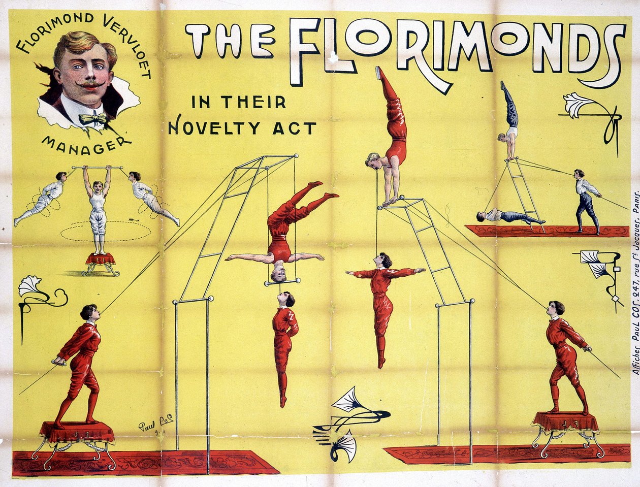 Florimondok, trapézok bemutatójának plakátja alkotó: Unknown artist