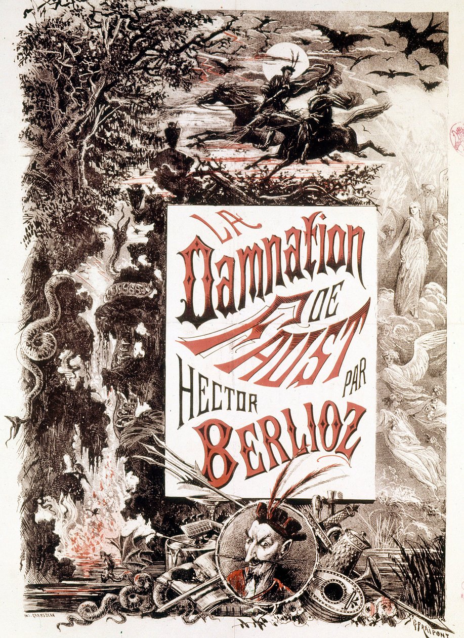 A La Damnation de Faust plakátja, Hector Berlioz. SD. század vége. alkotó: Unknown artist