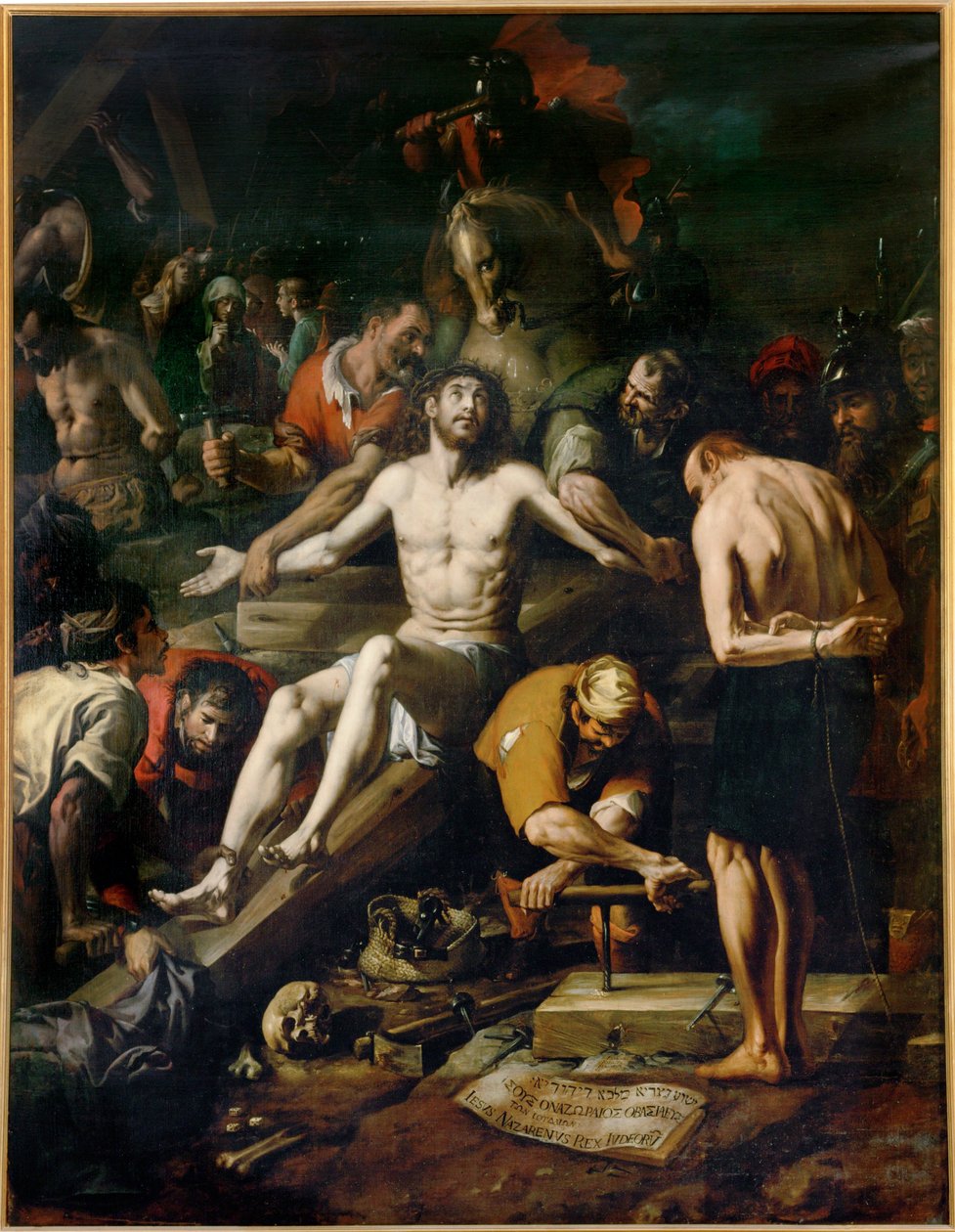 A keresztre feszítés előkészítése alkotó: Unknown artist