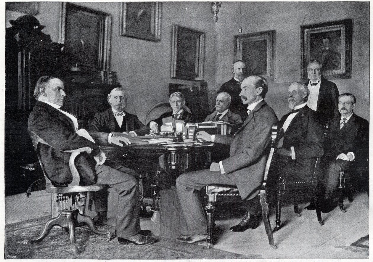 McKinley elnök és kabinetje a Fehér Házban alkotó: Unknown artist