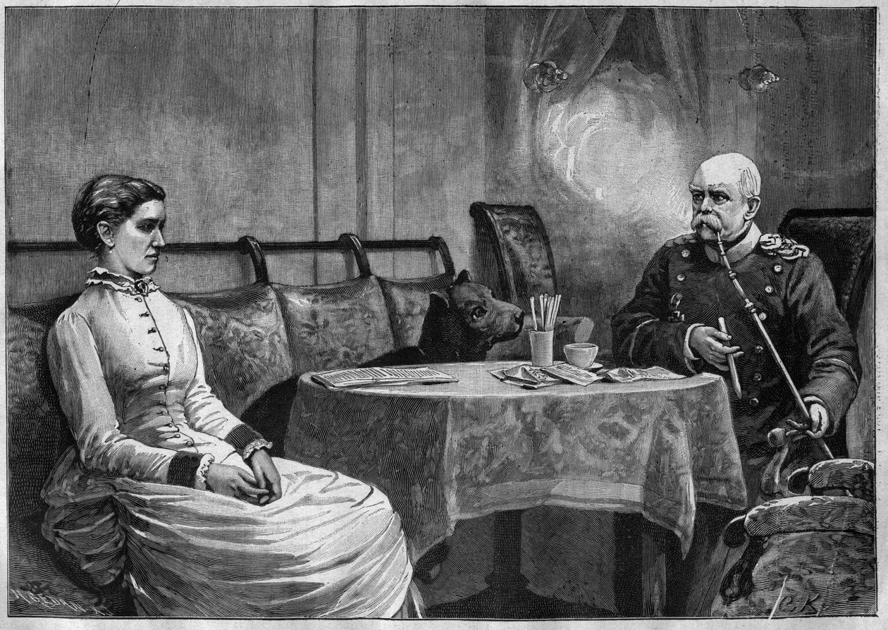 Otto von Bismarck herceg (1815-98) és felesége, Johanna (1824-94) - metszet 1887 alkotó: Unknown artist