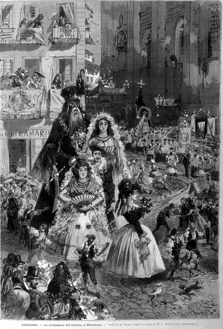 Corpus Domini felvonulása Barcelonába alkotó: Unknown artist