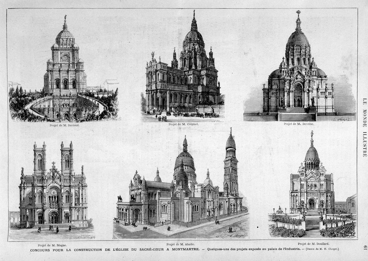 Projektek a montmartre-i Sacre Coeur templom pályázatához - az 1874.07.25-i „” The Illustrous World” című filmben alkotó: Unknown artist