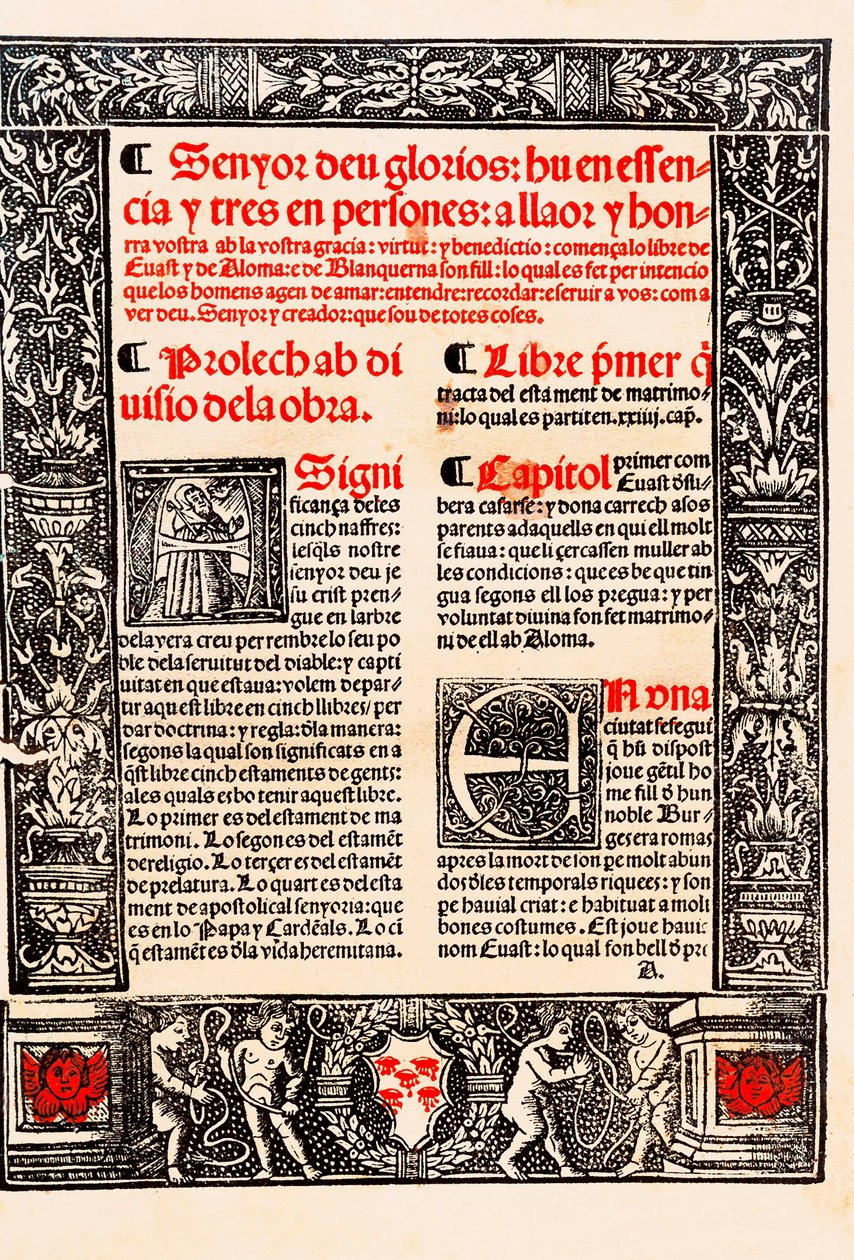 Raymond Lulle „Blanquerna” prológusa katalánul Ramon Llull, spanyolul Raimundo Lulio (Lullo) (Lull), katalán filozófus, teológus és költő (1235-1315) alkotó: Unknown artist