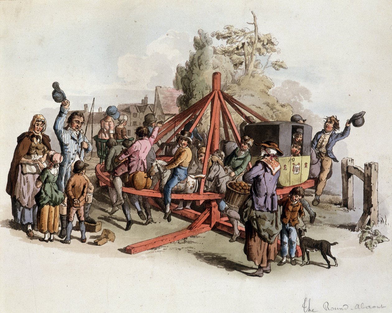 Nyilvános lovaglás Nagy-Britanniában - litográfia, deb. 19. század alkotó: Unknown artist