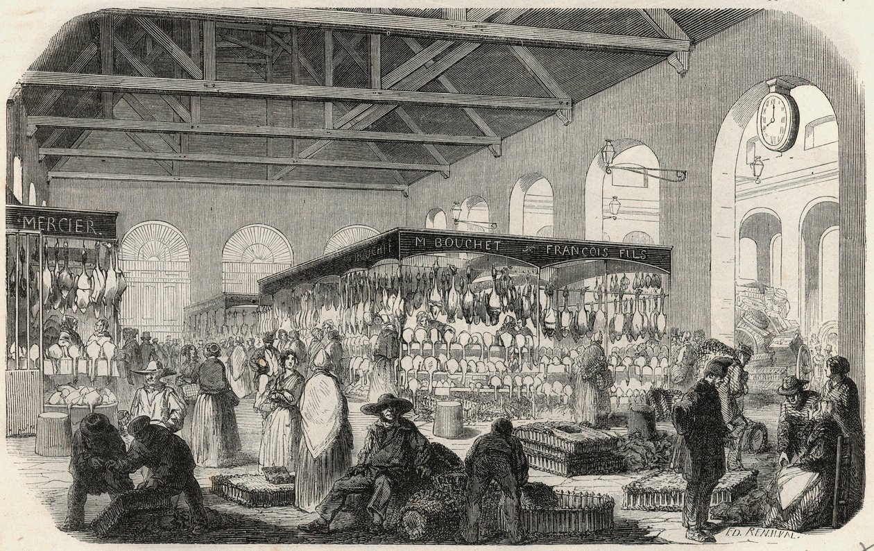 Quai des Augustins: Völgy séta – Edmond Texier metszet „Tableau-de-Parisban” alkotó: Unknown artist