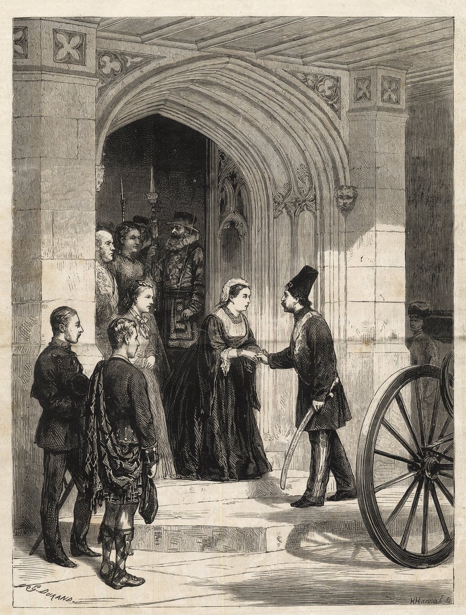 Viktória királynő fogadja a perzsa sahot (Naser al-Din Shah Qajar - Nassereddin Shah Qajar) (Nasszer al-Din vagy Nassereddin Shah, Nassiruddin Shah vagy Nasir al Din) (1831-1896) a Sovereign