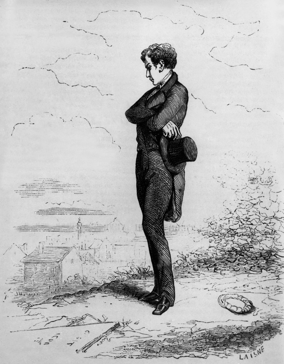 Rastignac egyedül maradt, tett néhány lépést a temetőben... alkotó: Unknown artist