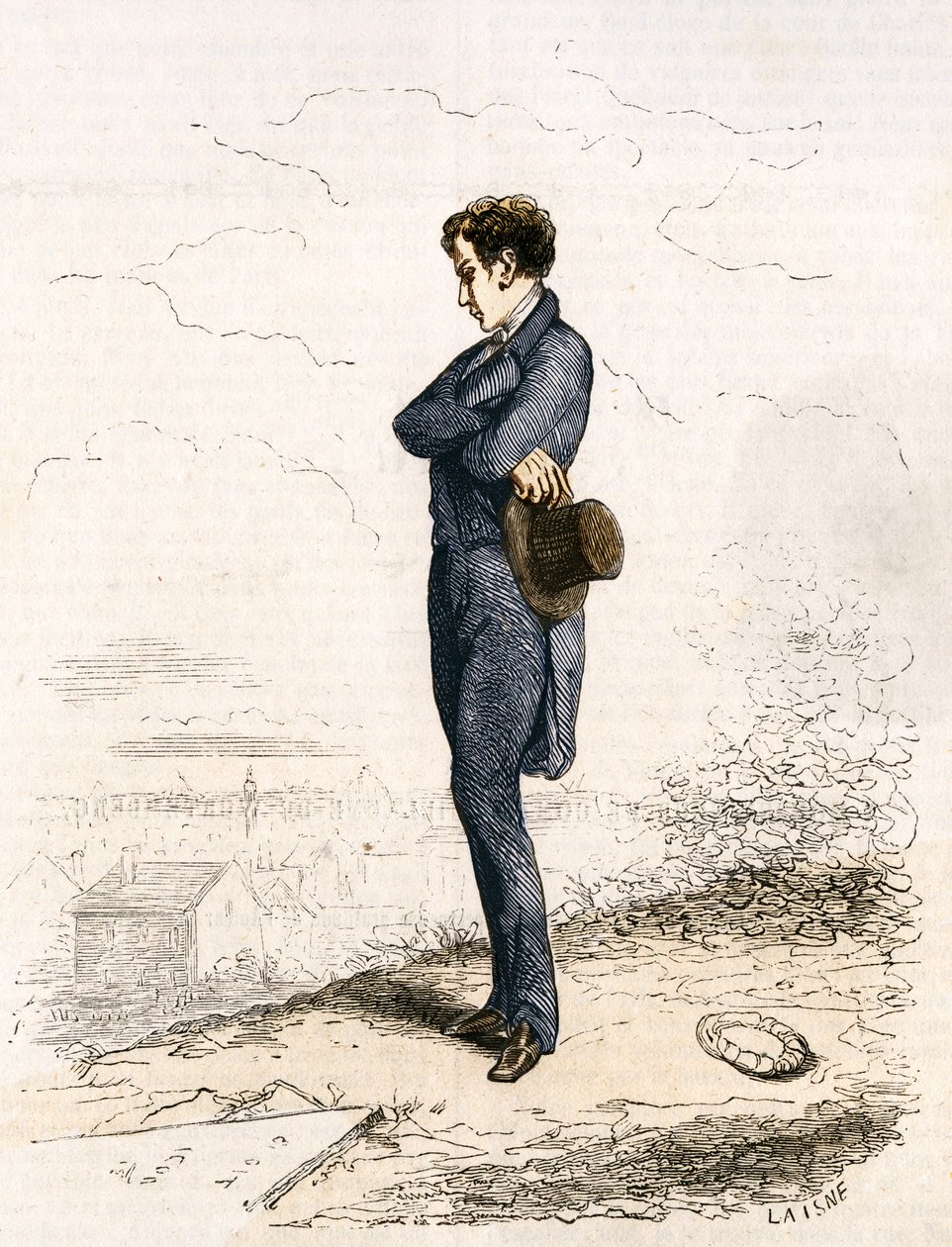 Rastignac egyedül maradt, néhány lépést tett felfelé a temetőben... alkotó: Unknown artist