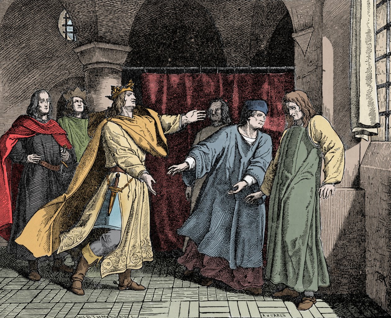 Ludwig és Friedrich megbékélése – Megbékélés IV. Lajos császár, a Szent Birodalom (vagy III. Lajos Baviere között alkotó: Unknown artist