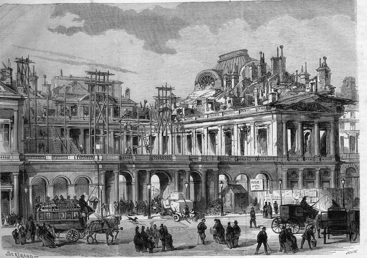 A párizsi királyi palota (Palais-Royal) rekonstrukciós munkái. Metszet a „” L