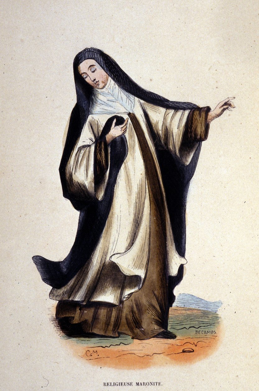 Vallásos maronita. Metszet egy vallási rendekről szóló albumból, Párizs alkotó: Unknown artist