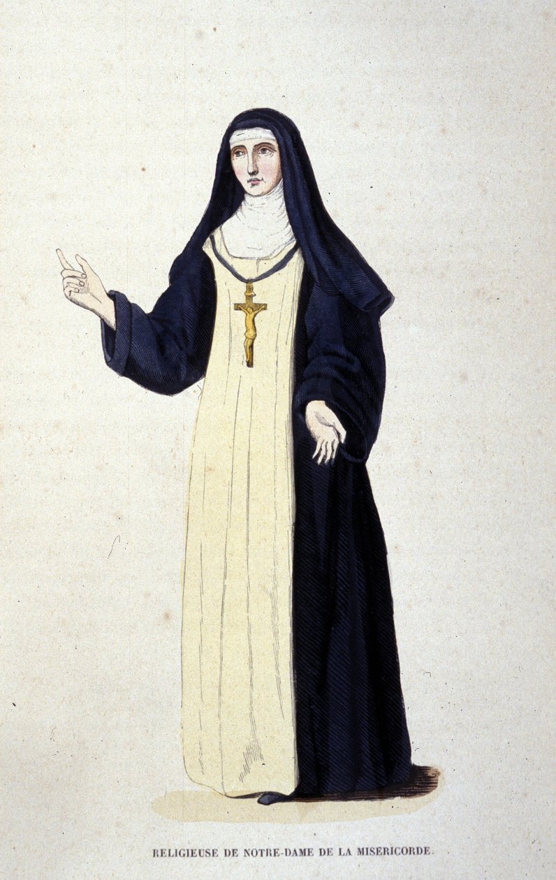Misericordi Szűzanya vallásos. Metszet egy vallási rendekről szóló albumból, Párizs alkotó: Unknown artist