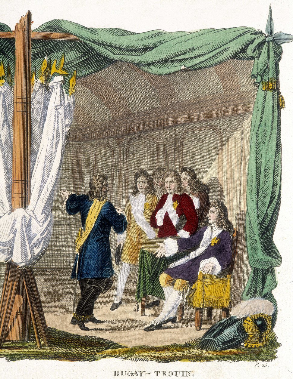 Rene Duguay Trouin (Duguay-Trouin) (Rene Trouin du Gue dit) (1673-1736) XIV. Lajos király (1638-1715) előtt. századi metszet. alkotó: Unknown artist