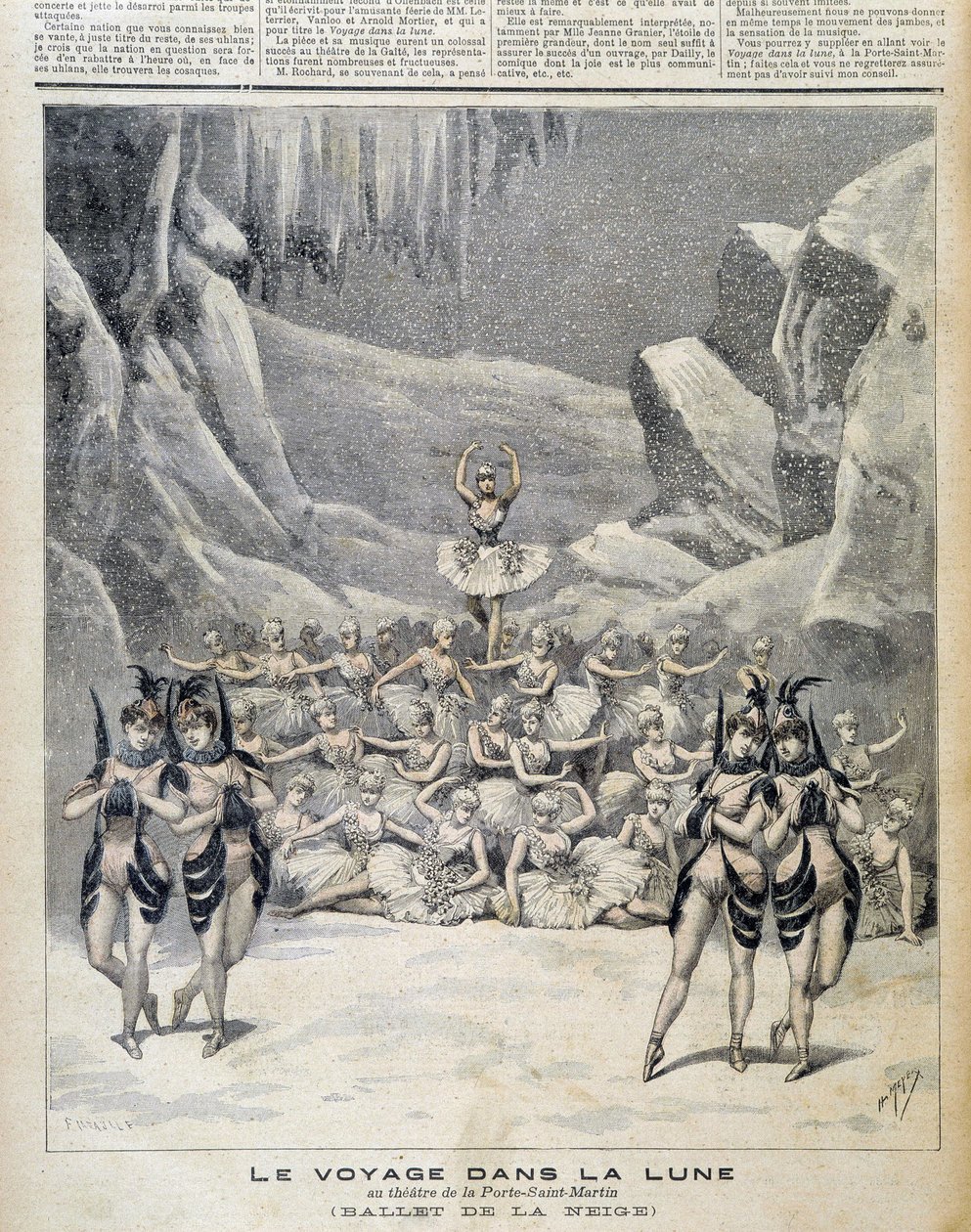 A „” Utazás a Holdban”” bemutatása a Porte Saint Martin Színházban – a „” Le Petite Journal”-ban, 1892.09.04. alkotó: Unknown artist
