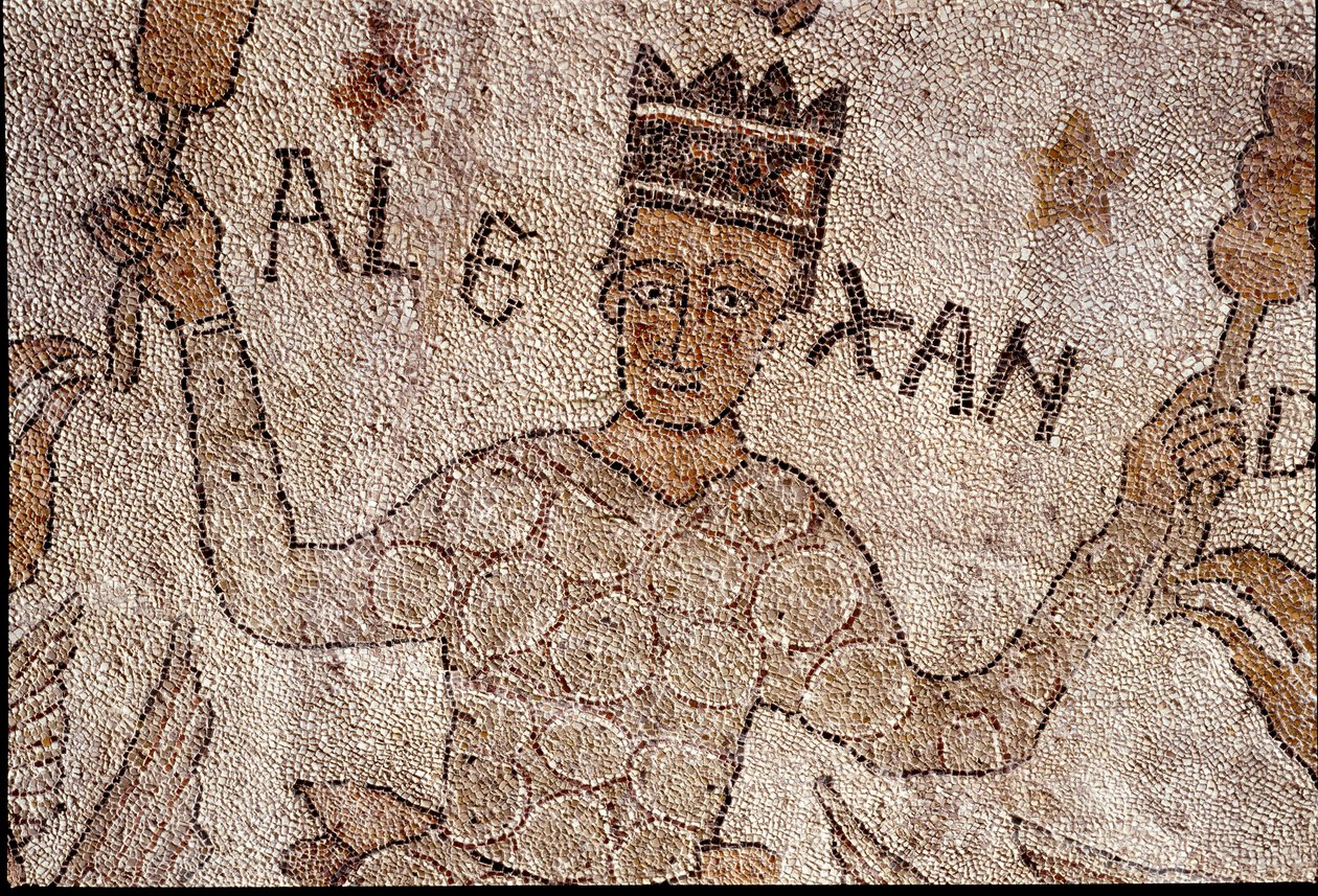 Nagy Sándor (Kr. e. 356-323), Macedoina királya és Perzsia hódítójának ábrázolása vette körül az indiai faunát India meghódítása során. Pantaleone (vagy Pantaleon alkotó: Unknown artist