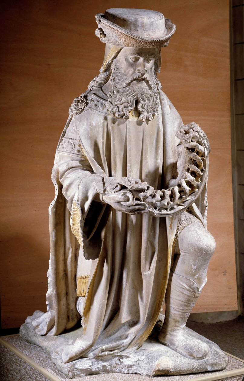 Arimatheai József szobor ábrázolása a 16. századi Compiegne kövön, Musee Vivenel alkotó: Unknown artist