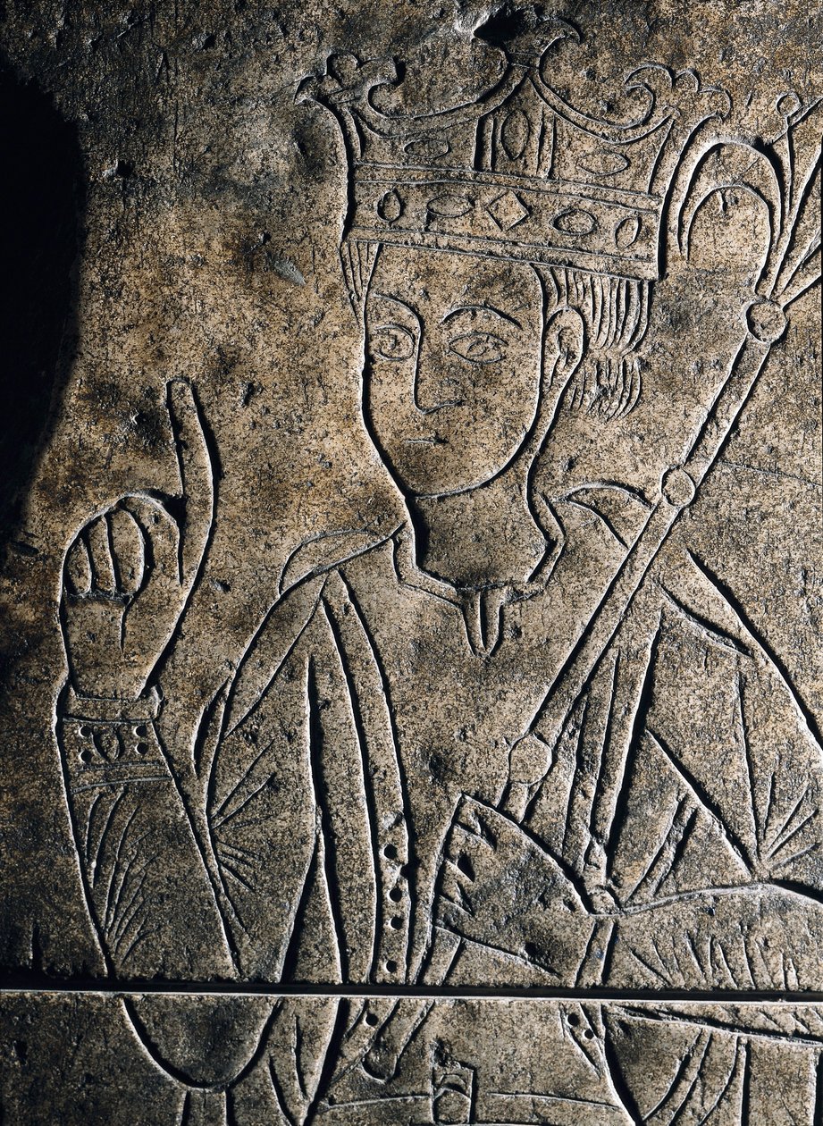 Sanchez II Garcia (1010-1029), kasztíliai gróf ábrázolása. Alacsony domborműves szobrok a San Salvador-kolostor sírján, Onában (Spanyolország). alkotó: Unknown artist