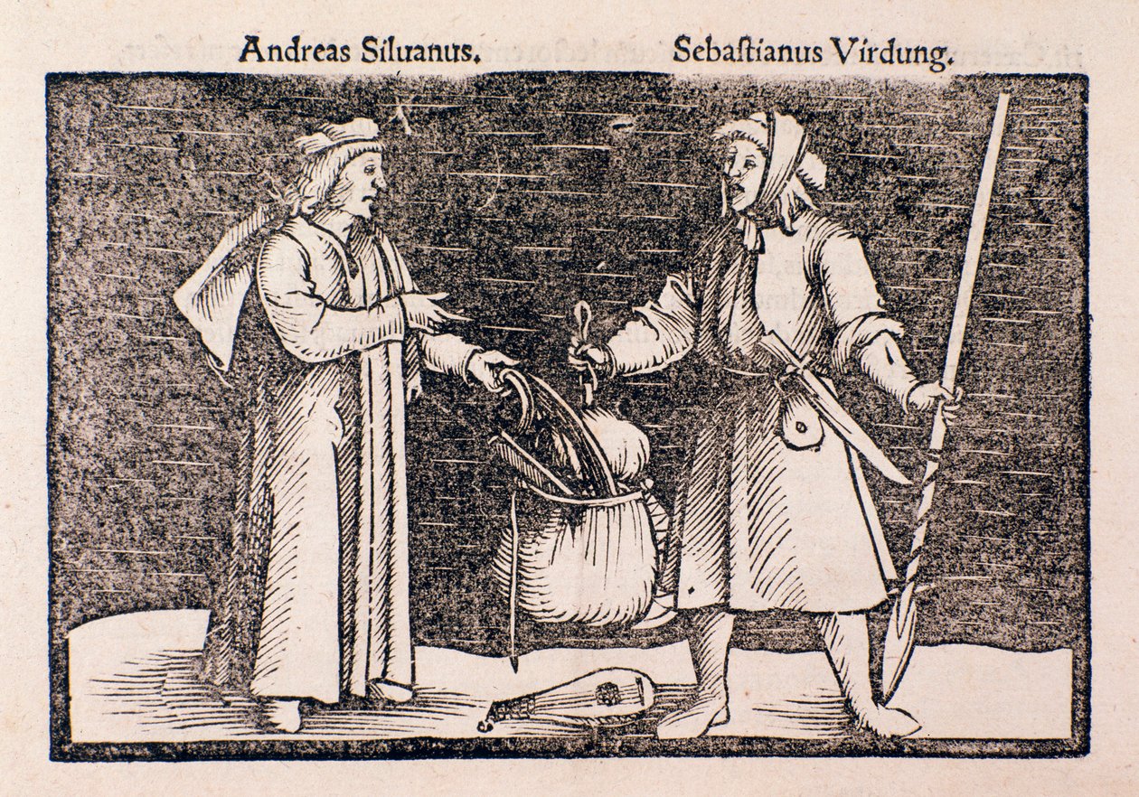 Sebastian Virdung ábrázolása (metszet alkotó: Unknown artist