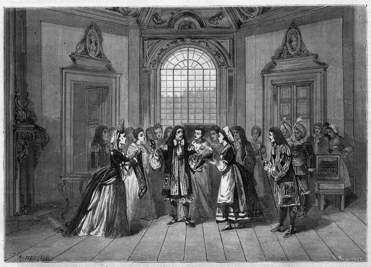 Egy komikus opera ábrázolása: XIV. Lajos a „Le roi a dit”-ben Edmond Gondinet (1829-1888) librettója és Leo Delibes (1836-1891) zenéje nyomán. Párizs, Theater de l