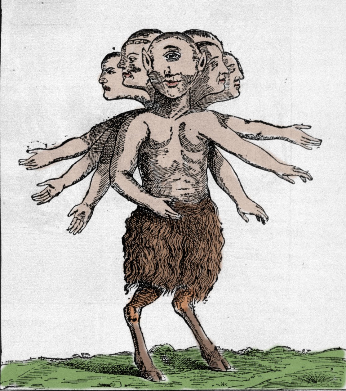 A spanyolországi Zardana-hegységben 1655-ben elfogott szörnyű lény ábrázolása. Metszet alkotó: Unknown artist