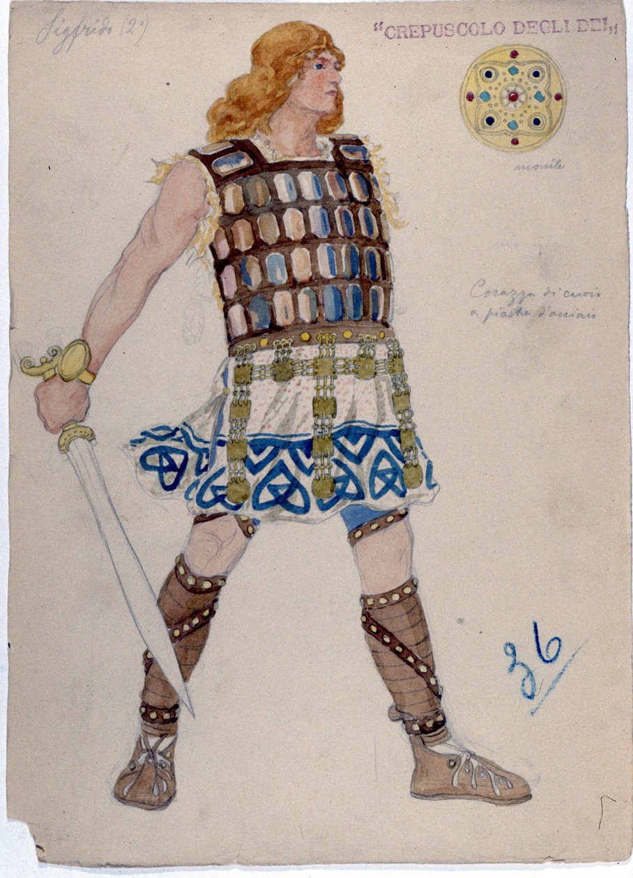„” Siegfried”” karakterének ábrázolása „Az istenek alkonya”-hoz”. “Der ring des Nibelungen” alkotó: Unknown artist