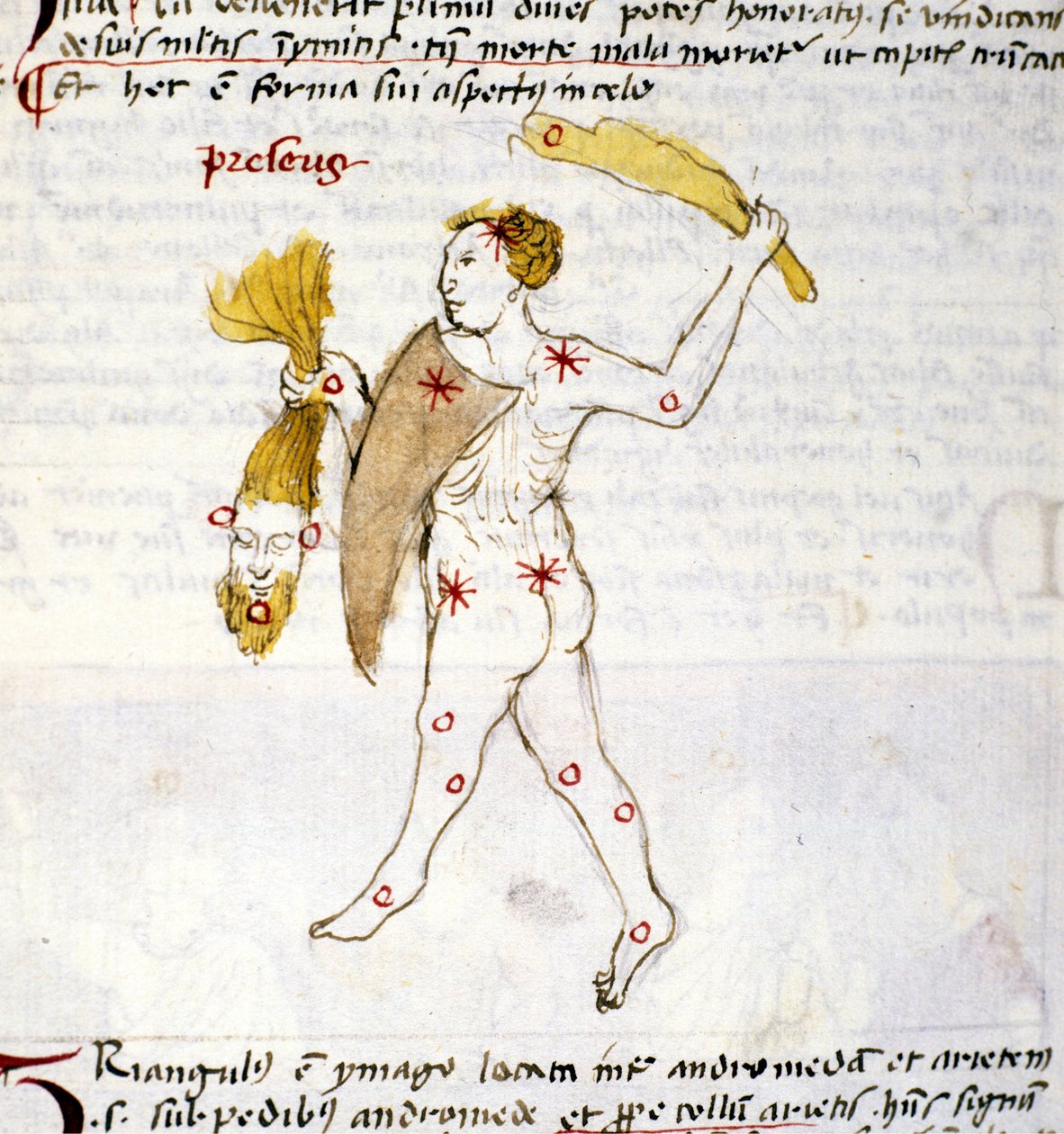 Bouvier (Botes) csillagkép ábrázolása A vadász Botes Berenice haját tartja a kezében. Miniatűr Biasino da Parma (Blaise de Parma) „Astronomica” című művéből (1425-1457) alkotó: Unknown artist