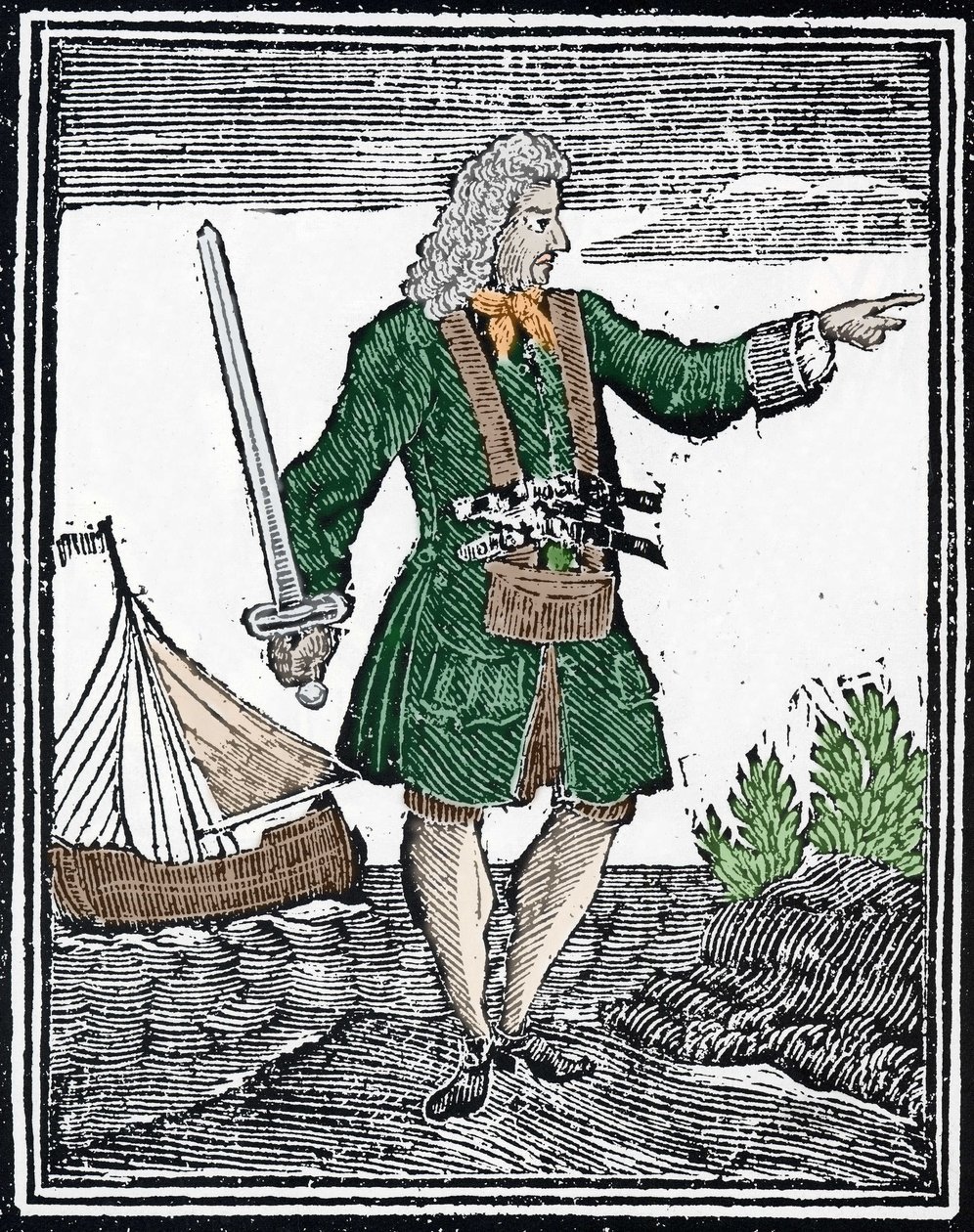 Charles Vane kalóz ábrázolása. alkotó: Unknown artist
