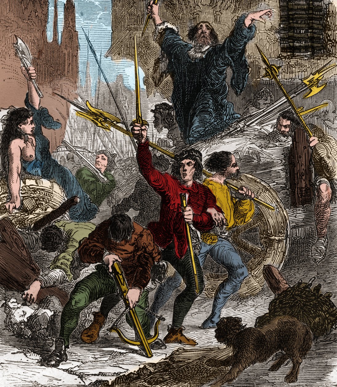 Revolt des Maillotins az adó ellen: a nép felemelkedése VI. Károly Valois király uralkodása alatt következett be 1382-ben. alkotó: Unknown artist