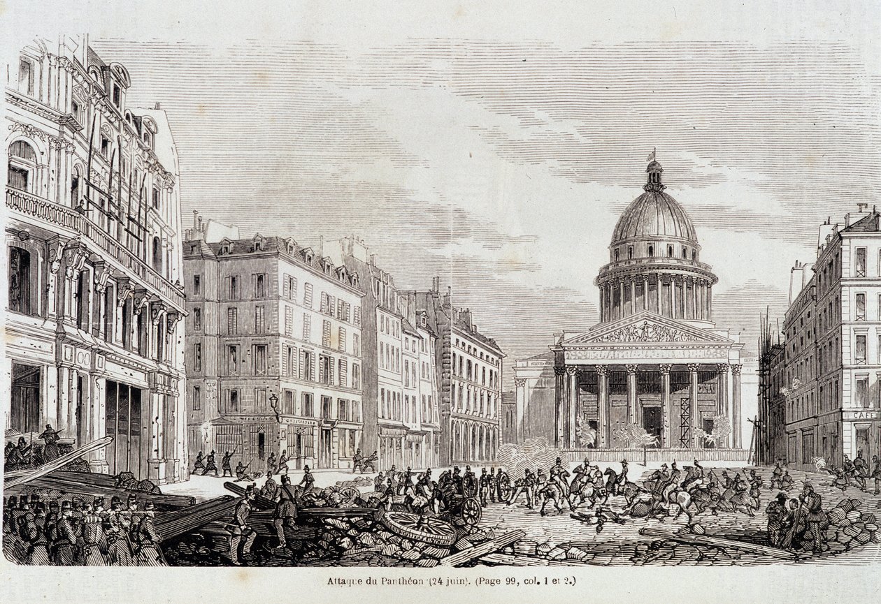 1848-as forradalom: Pantheon támadása 1848. június 24-én – a „kortárs néptörténetben”” alkotó: Unknown artist