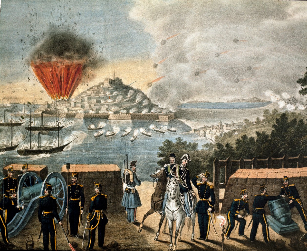 Risorgimento - Giuseppe Garibaldi (1807-1887) Ezer vagy vörösinges expedíciója - Gaete ostroma, Olaszország alkotó: Unknown artist