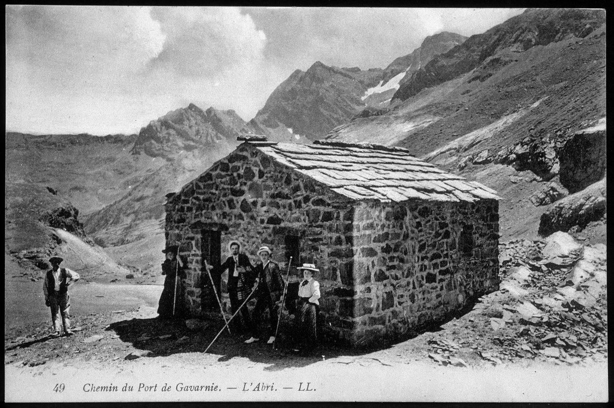 Út Gavarnie kikötőjébe: a menedékház (hegyi menedékhely) - képeslap, 19. század vége. alkotó: Unknown artist
