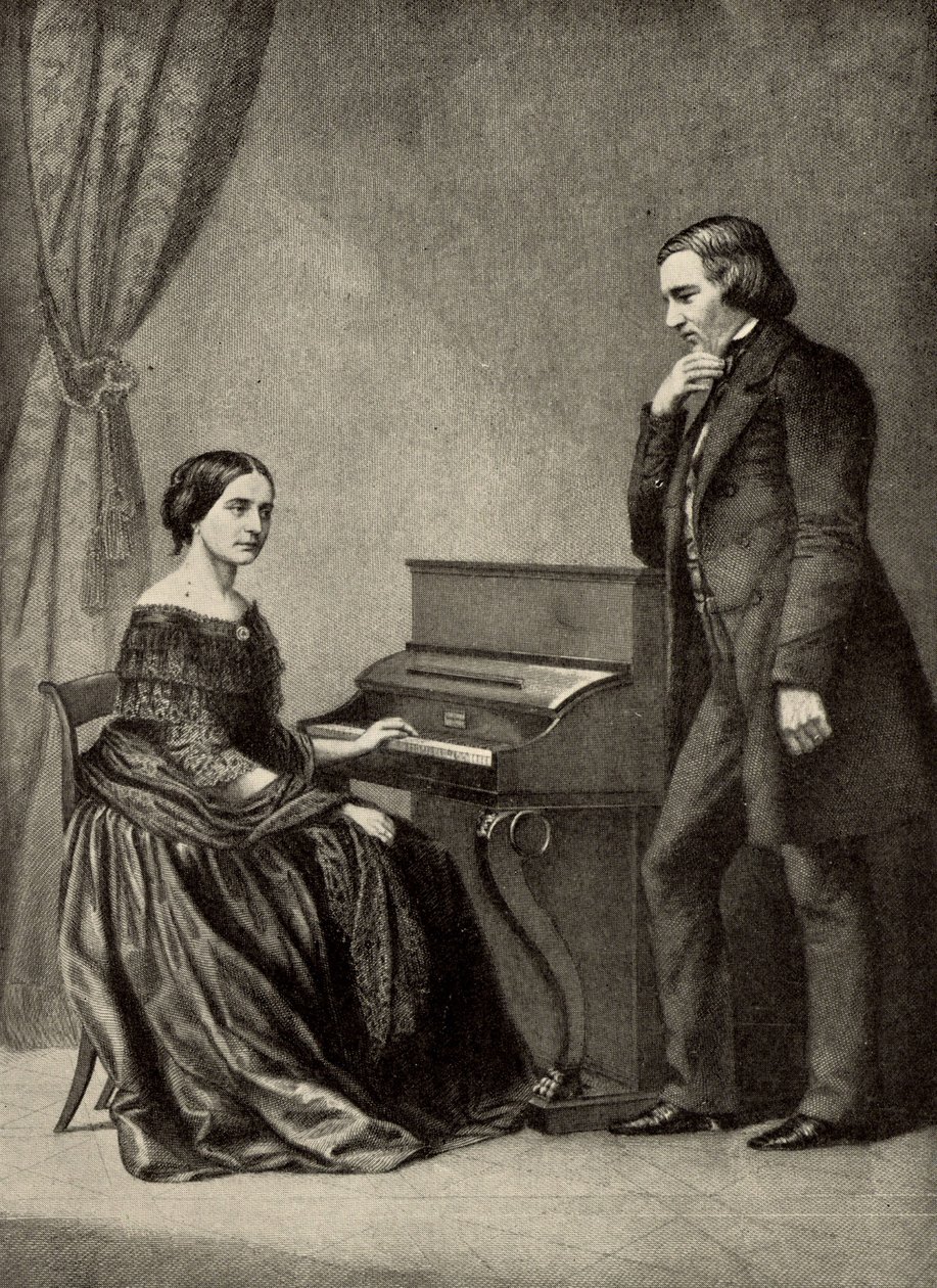 Robert Schumann (1810-1856) feleségével (nyomat) alkotó: Unknown artist