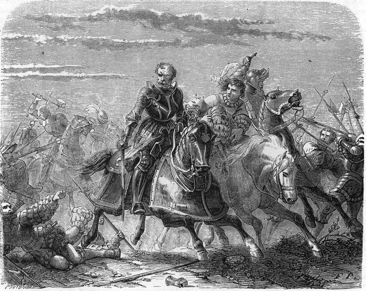 Robert Landsknechts Márkától elviszi fia holttestét a svájciaktól. századi metszet. alkotó: Unknown artist