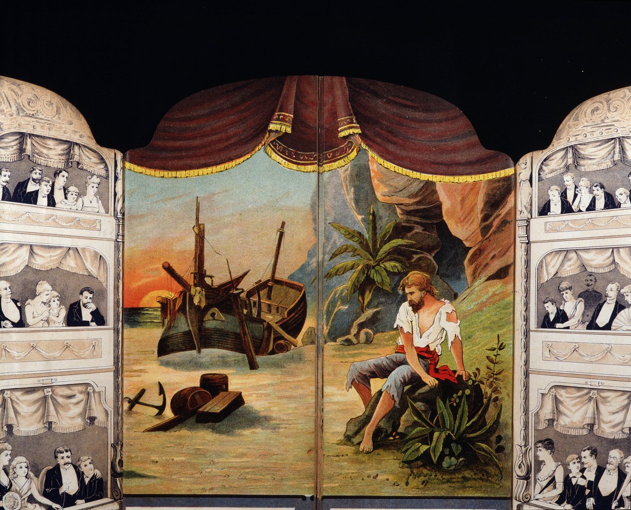 Robinson Crusoé - Daniel de Foe vagy Defoe (1660-1731) könyvének borítója alkotó: Unknown artist
