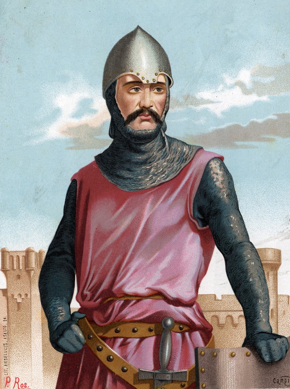Rodrigo Dìaz de Vivar, a Cid Campeador spanyol hős (1043-1099) néven ismert.Az árnyalatok és a Nők után híres Barcelona 1877. alkotó: Unknown artist