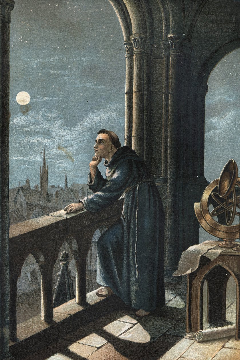 Roger Bacon oxfordba. Ferences szerzetes, teológus, filozófus és angol tudós (Ilchester, Somerset, 1214 körül Oxfordban alkotó: Unknown artist