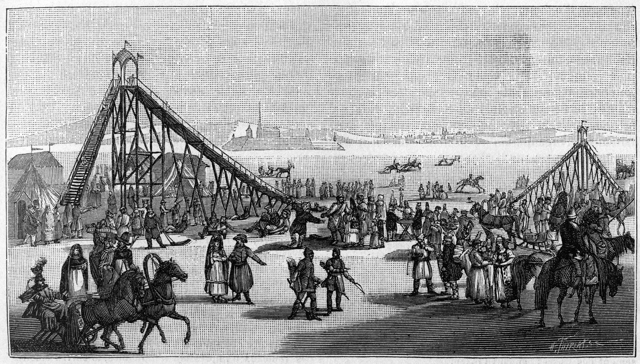 Hullámvasút Oroszországban Sauerweid régi rajzából. a természetben. A tudományok áttekintése és alkalmazásaik a művészetben és az iparban.” 1888 alkotó: Unknown artist