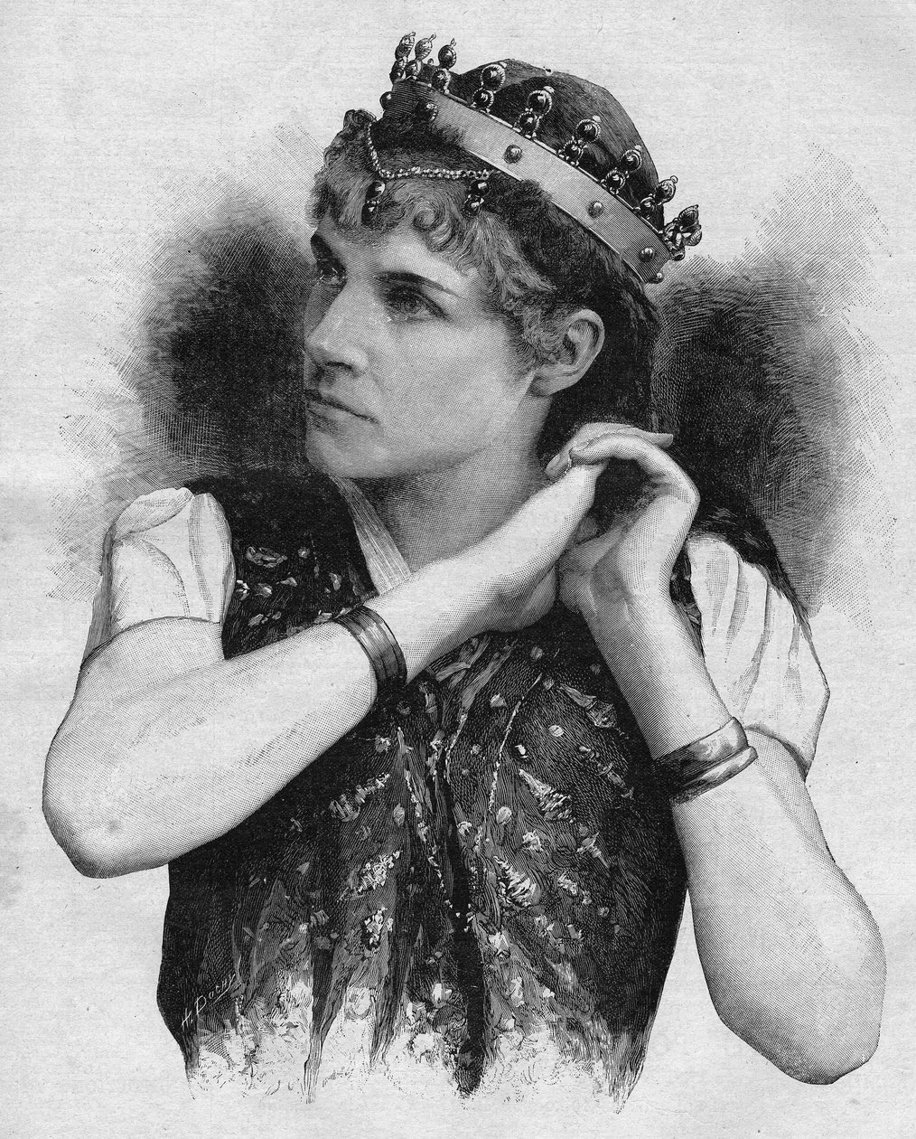 Rose Caron (1857-1930), francia énekesnő Louis Etienne Ernest Reyer „Salammbójában” 1892-ben. alkotó: Unknown artist