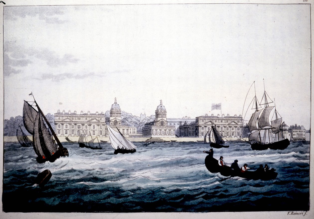 Royal Hospital in Greenwich on the Thames, England. alkotó: Unknown artist
