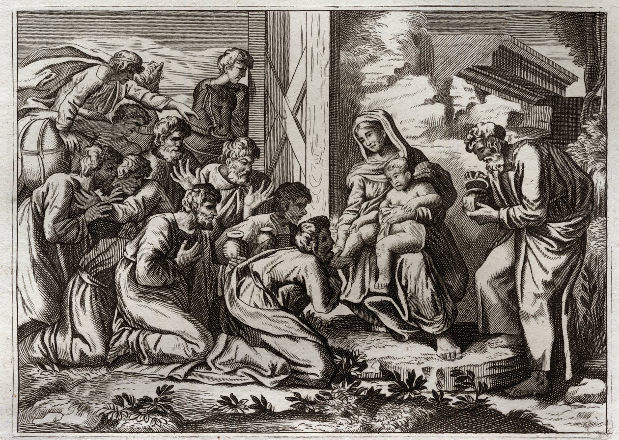 Royaumont Biblia, Újszövetség: A bölcsek imádása. alkotó: Unknown artist