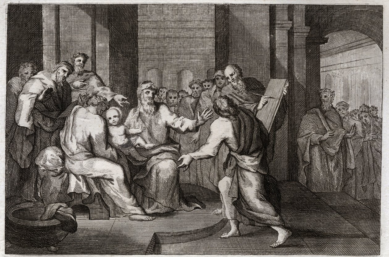 Royaumont Biblia, Újszövetség: Jézus Krisztus körülmetélése. Illusztráció 1811-ből. alkotó: Unknown artist