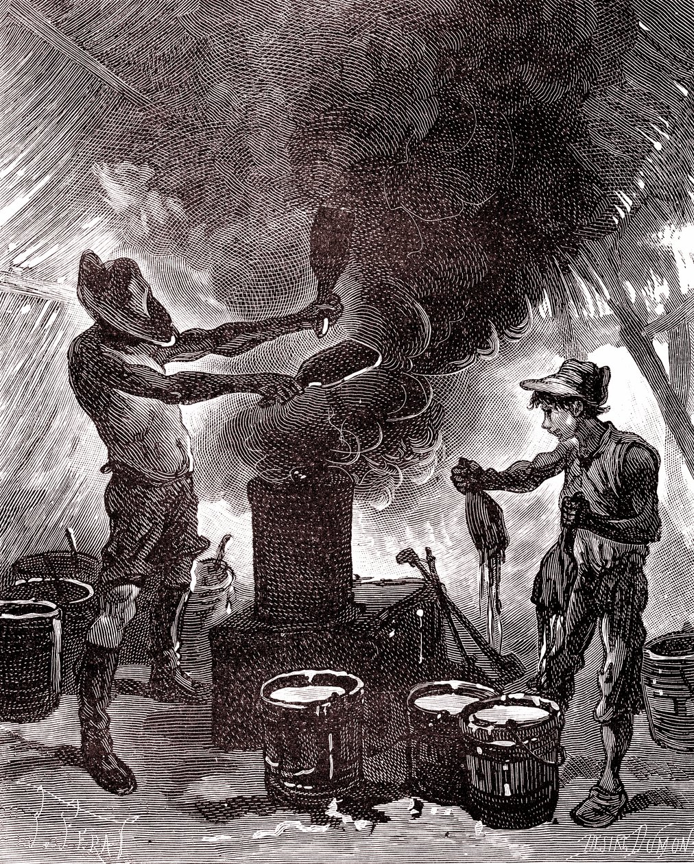 Gumi előkészítés vagy vulkanizálás a brazil erdőben alkotó: Unknown artist