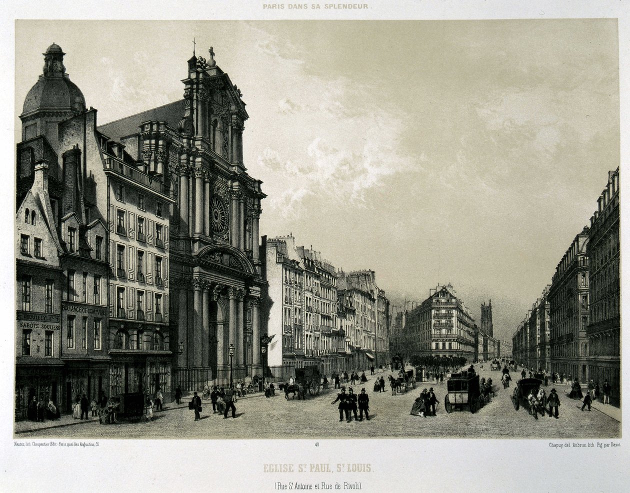 Rue Saint-Antoine és de Rivoli, Saint-Paul és Saint-Louis templomok alkotó: Unknown artist