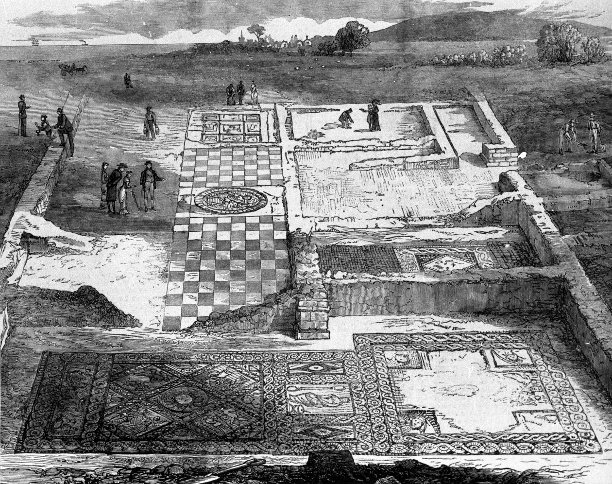 Egy római villa romjai Brading közelében, Wight szigetén. alkotó: Unknown artist