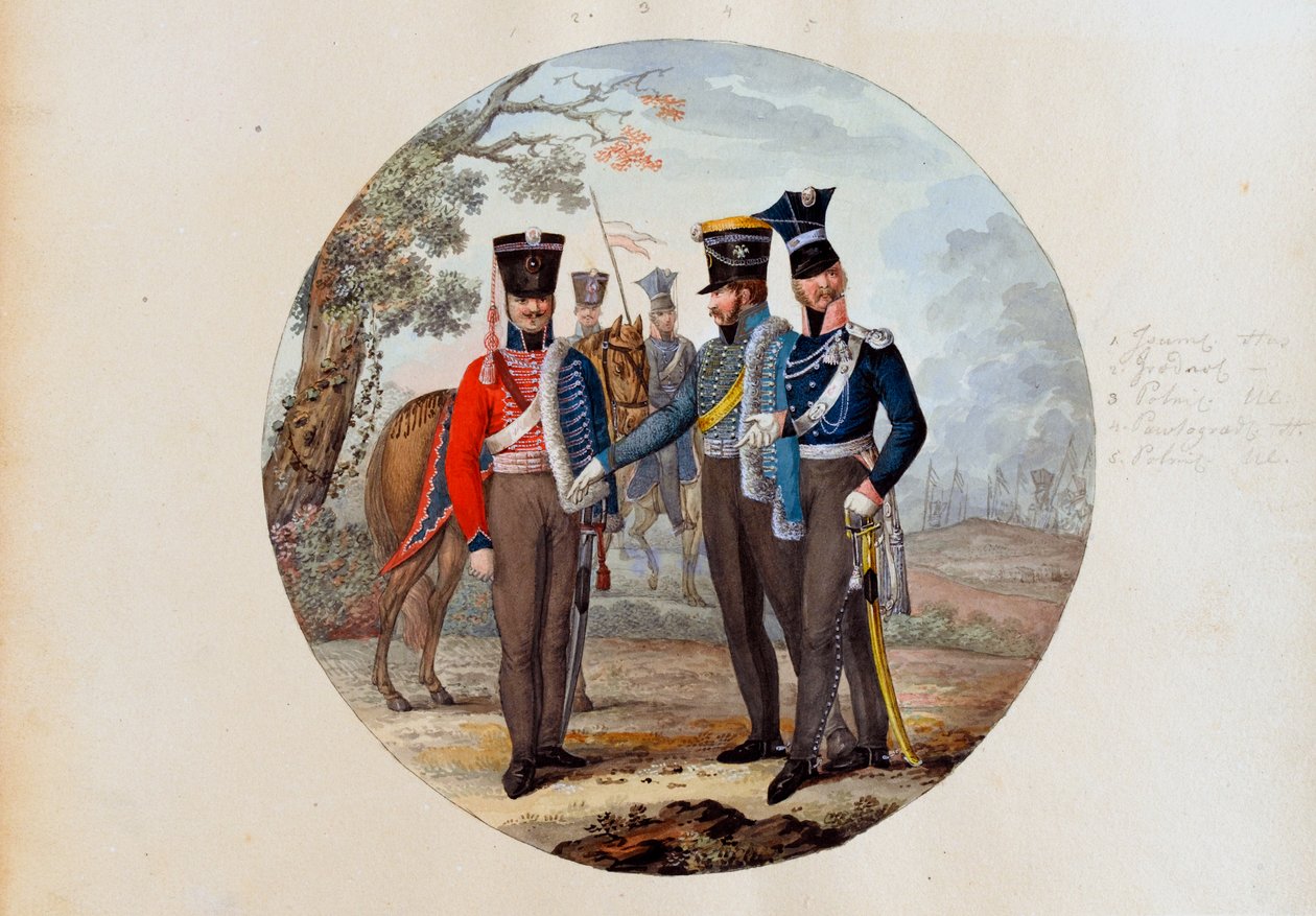 Orosz huszárok és lándzsák alkotó: Unknown artist
