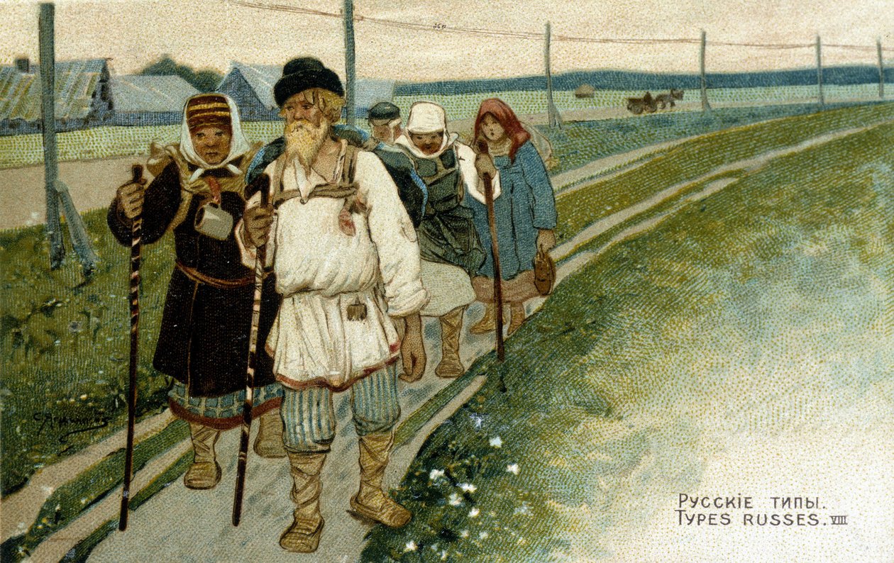 Gyalogos orosz utazók a XIX. alkotó: Unknown artist